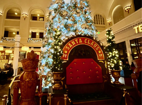 Christmas tree in Union Station Denver