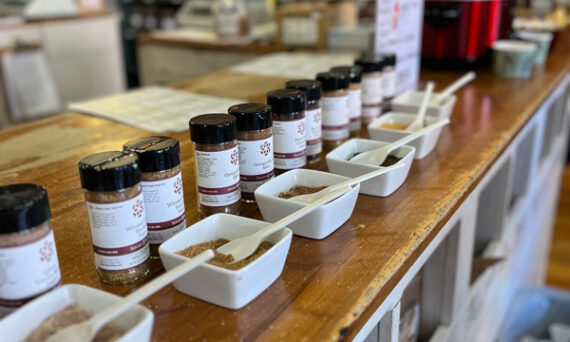 Savory Spice bowls of spices